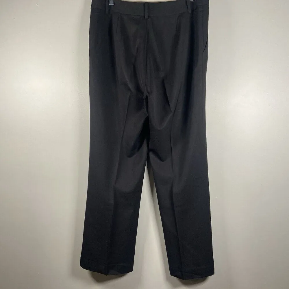 LAUREN Ralph Lauren Black Adelle Straight Leg Wool‎ Blend Trouser Pants- Size 10 - Image 5