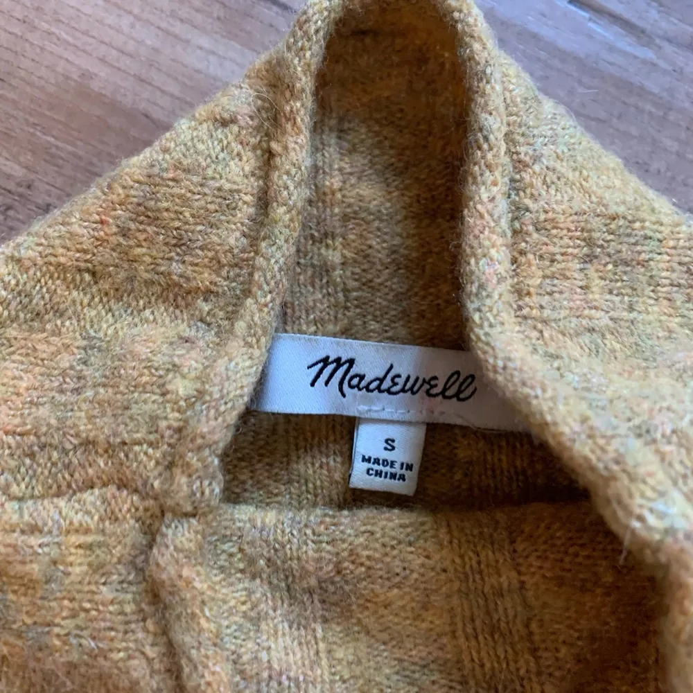 MADEWELL Womens Golden Yellow Mock Neck Long Sleeve Wool Alpaca Sweater Size S - Image 6