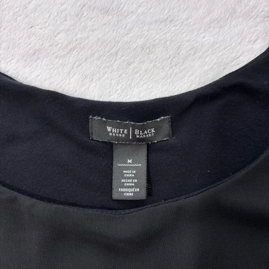 WHITE‎ HOUSE BLACK MARKET Women's Tank Top High Low Hem Black Size M - Image 6