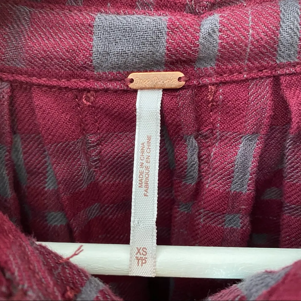 Free People Baby-Blues Paid Tunic Red Sz XS - Image 4