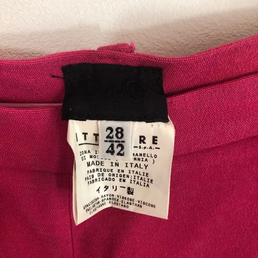 Dolce & Gabbana Pink Cropped Capri Flare 28 42 6 DG Authentic Barbie Core - Image 2