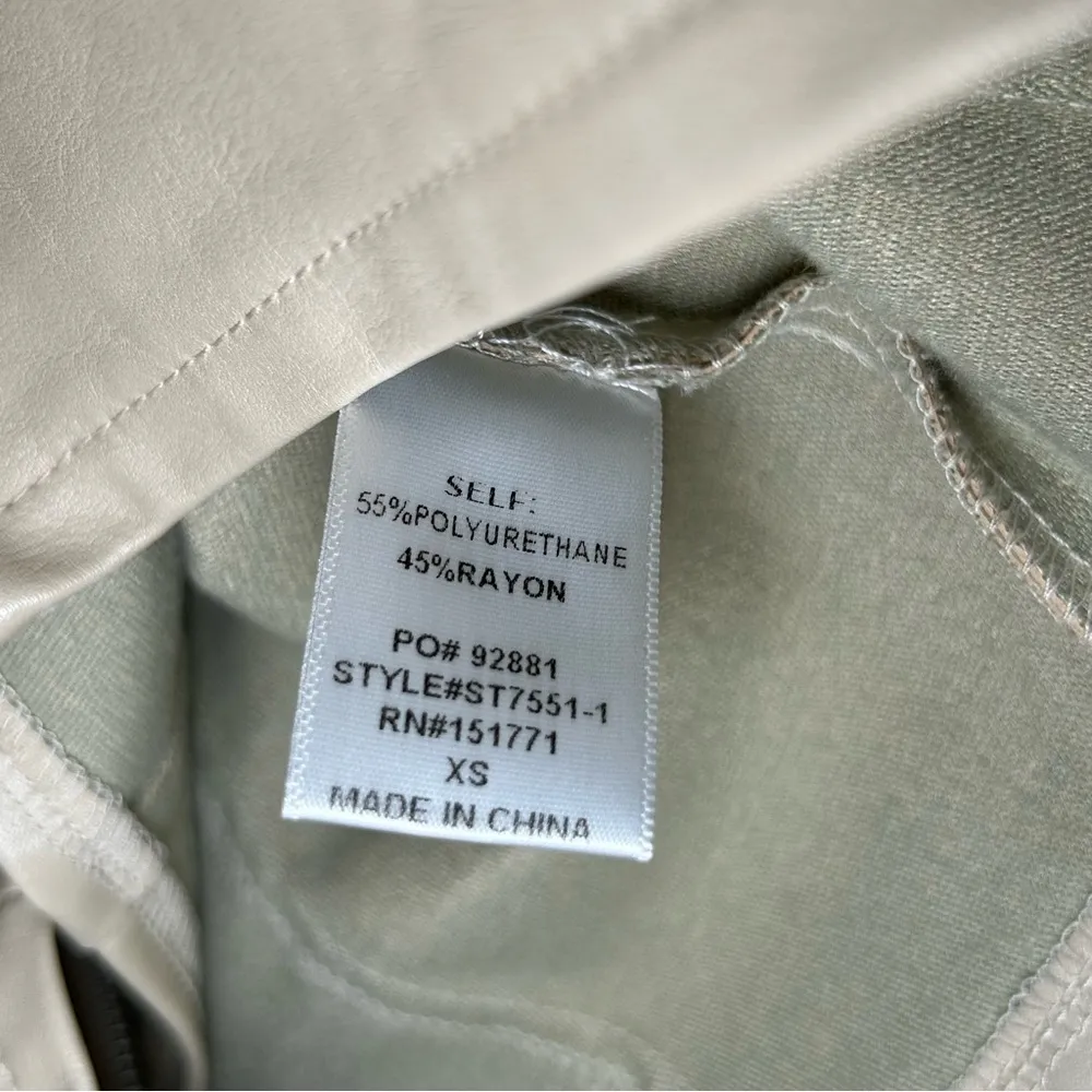 Le Lis cream neutral faux leather strapless corset top women’s size XS - Image 5