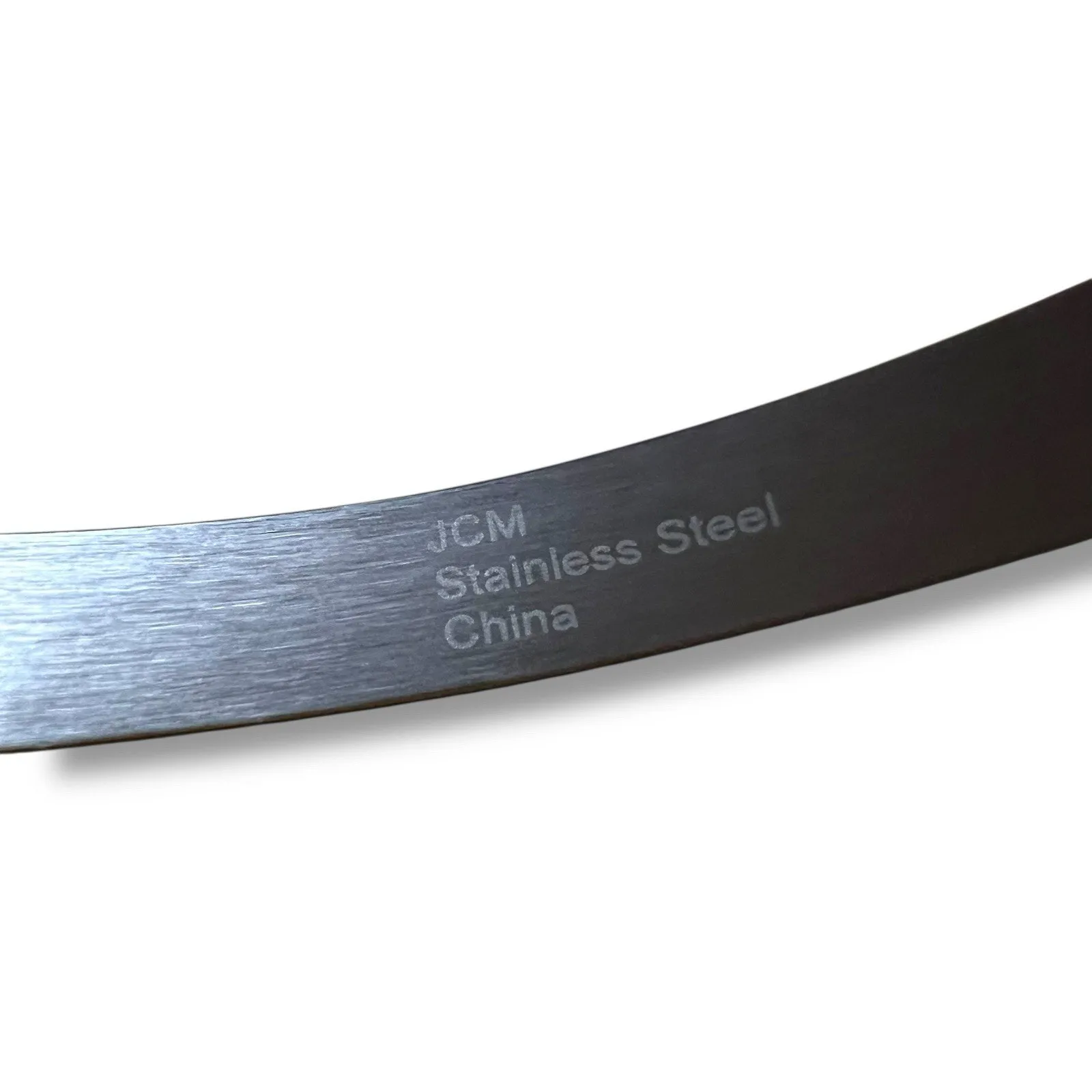 Vintage JCM Silver Stainless Steel Bangle Bracelet with Black Crystal Accents - Image 10