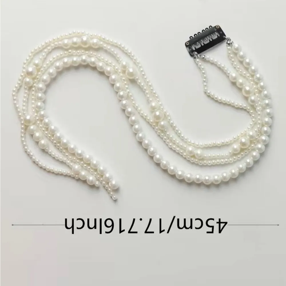 Faux Pearl‎ Braiding Hair Chain Sweet Hair Ropes Hair Styling Hair Accessories White - Image 5