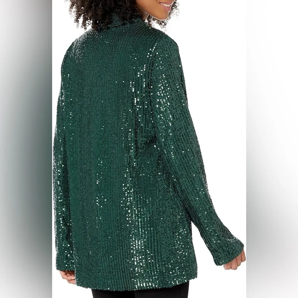 SHOW ME YOUR MUMU Women's Dance Sequins Blazer in emerald green Size S‎ - Image 2