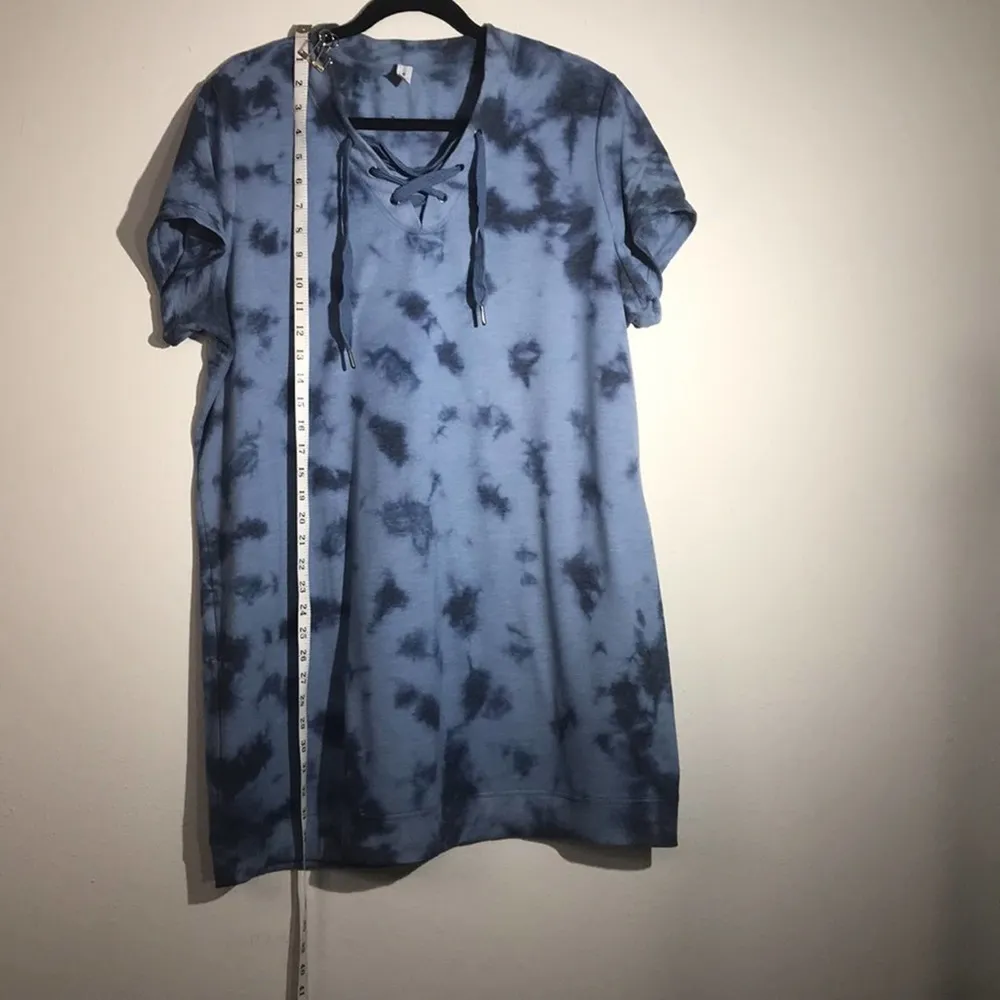 Ideology Blue Lace Up Tie Dye Tunic Sweatshirt Size 1X NWOT - Image 11