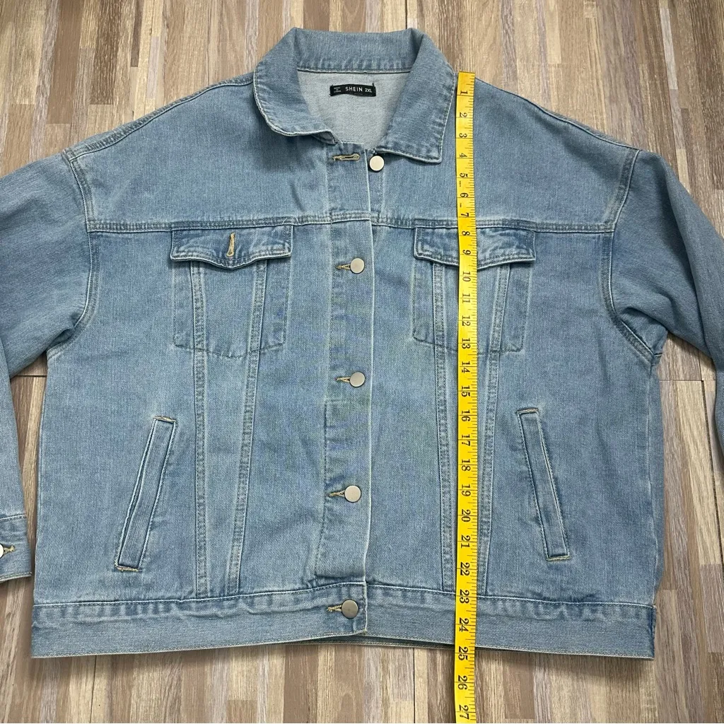 SHEIN Classic Blue Denim Jacket Women’s Plus 2X - Image 9