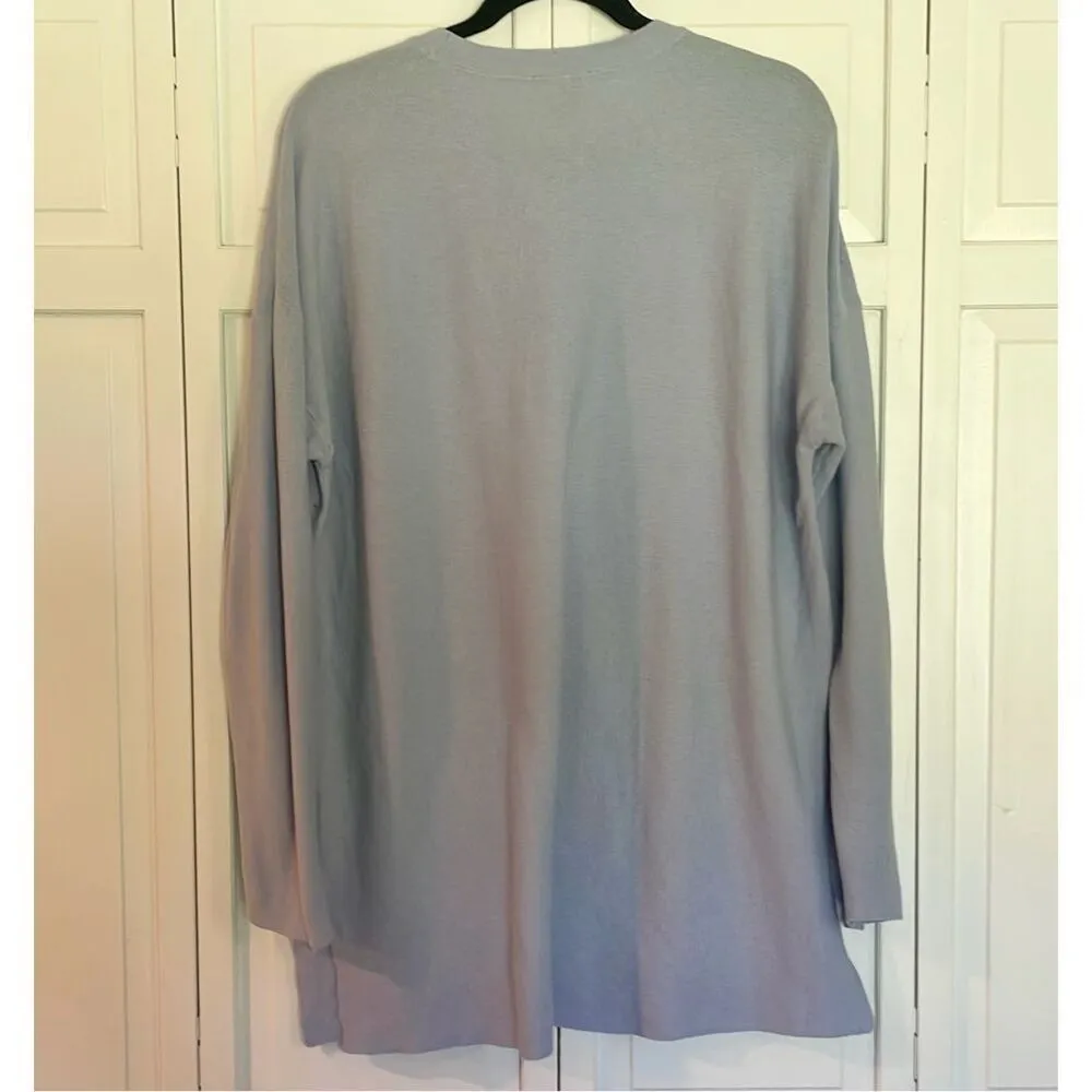 Eileen Fisher cotton silk blend crewneck tunic sweater M - Image 4