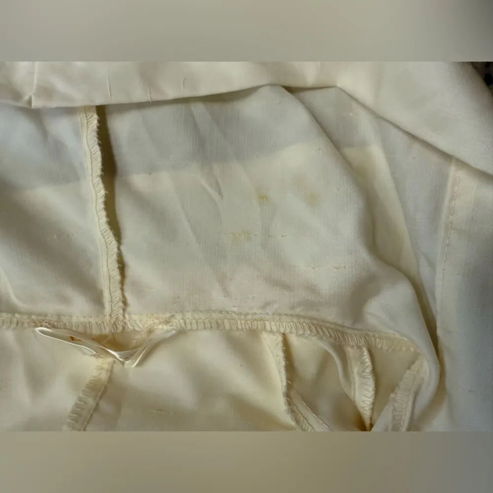 Vintage Betty Rose hooded silk blend loose maxi trench coat, one size White - Image 10