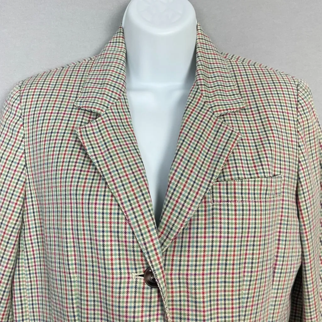 Vintage Plaid Blazer 90s Women Patch Pockets Liz Sport Button - Image 3