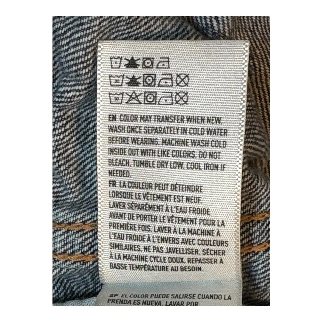 American Eagle  Denim Vest Distressed Medium Wash Jean Sleeveless Size‎ Small - Image 7