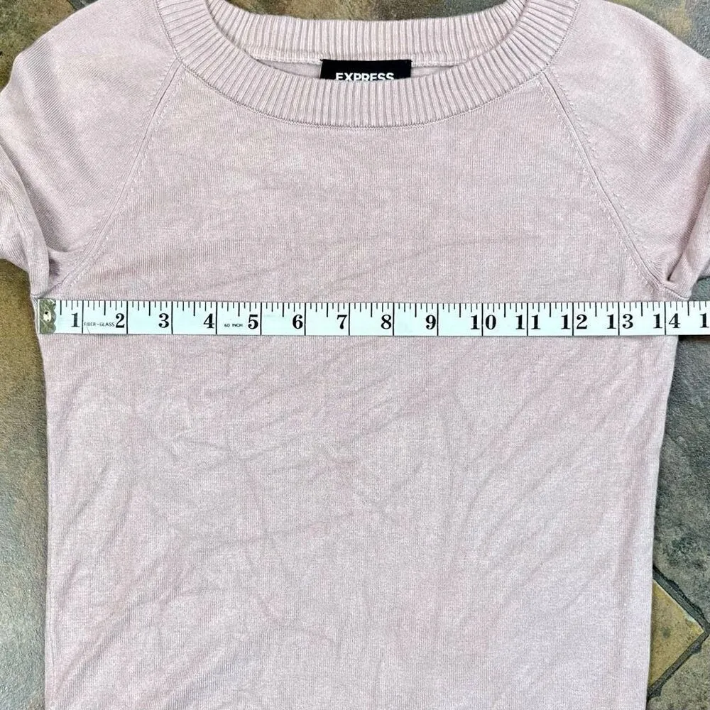 Express Light Pink Crew Neck Sweater XS - Image 6