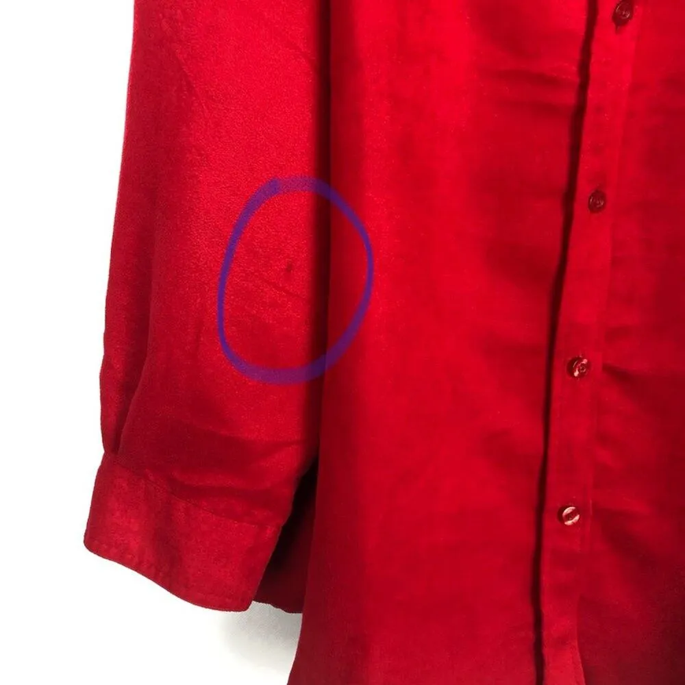 Woman Within Button Front Shirt Womens 1X Relaxed Holiday Christmas Party Event - Image 5