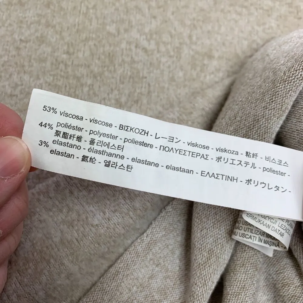 Zara Womens Pullover Sweater Soft Boxy Over Sized Beige Minimalist Medium - Image 8