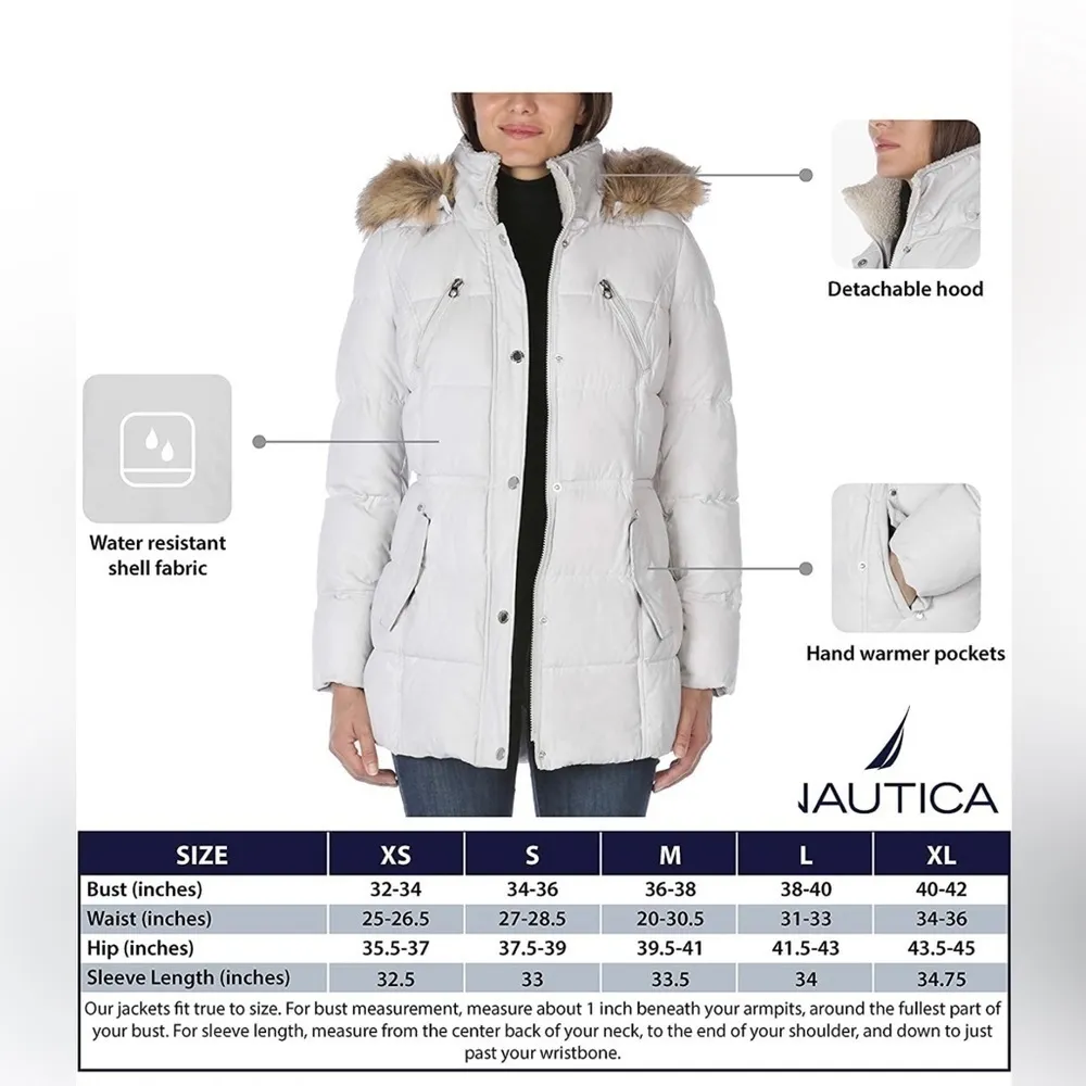 𝅺NWT Women's Faux-Fur-Trim Hooded Puffer Coat - Image 6