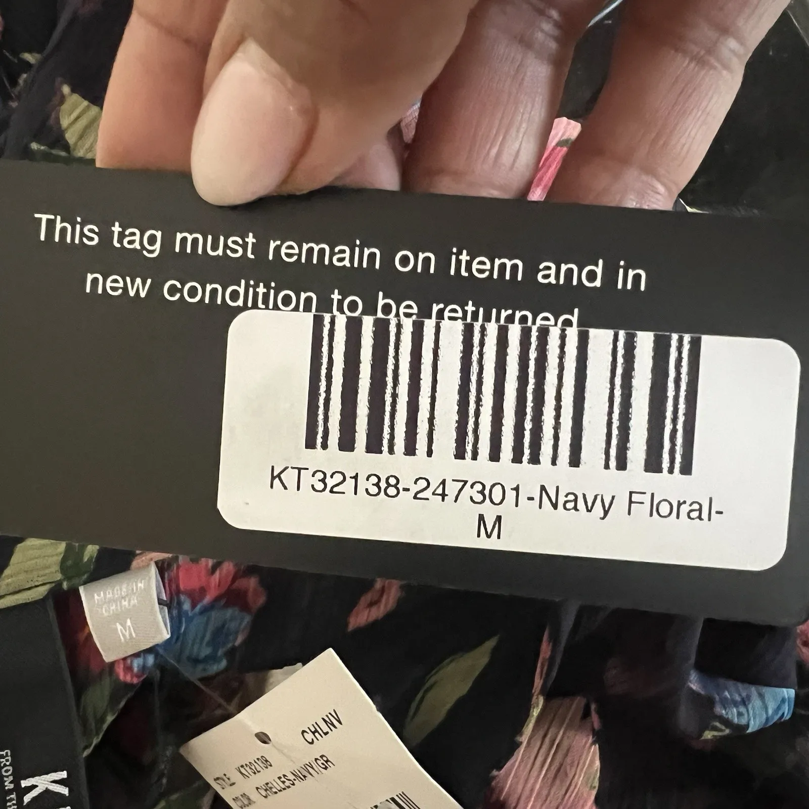 Kut From The Cloth Floor Sheer Button Down Blouse Navy Floral NWT Size Medium - Image 11