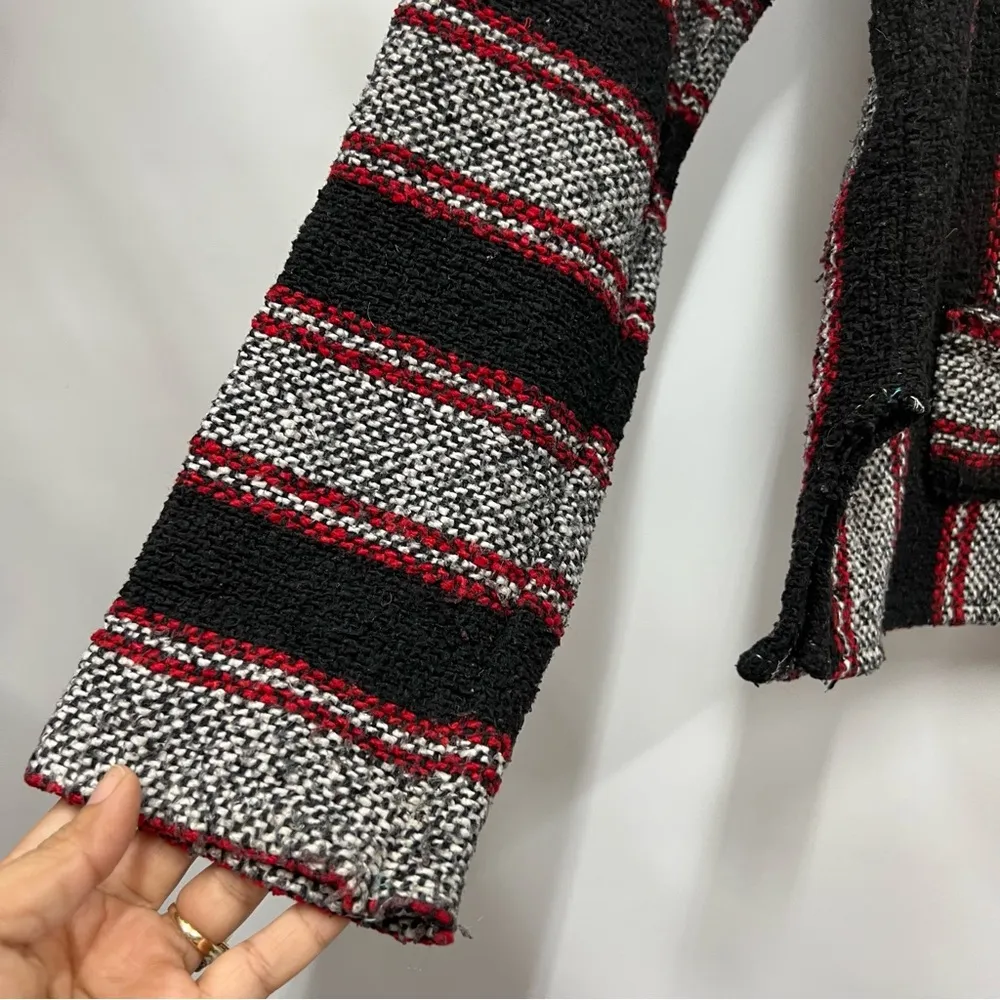 Mexican medium hooded Poncho kangaroo pocket Black - Image 3