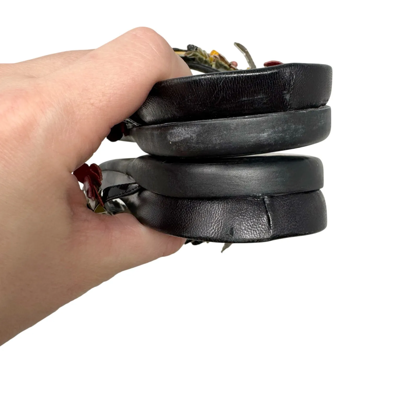 Prada Vintage Floral Leather Thong Sandals EU 37 Y2K Fairycore Cottagecore - Image 10