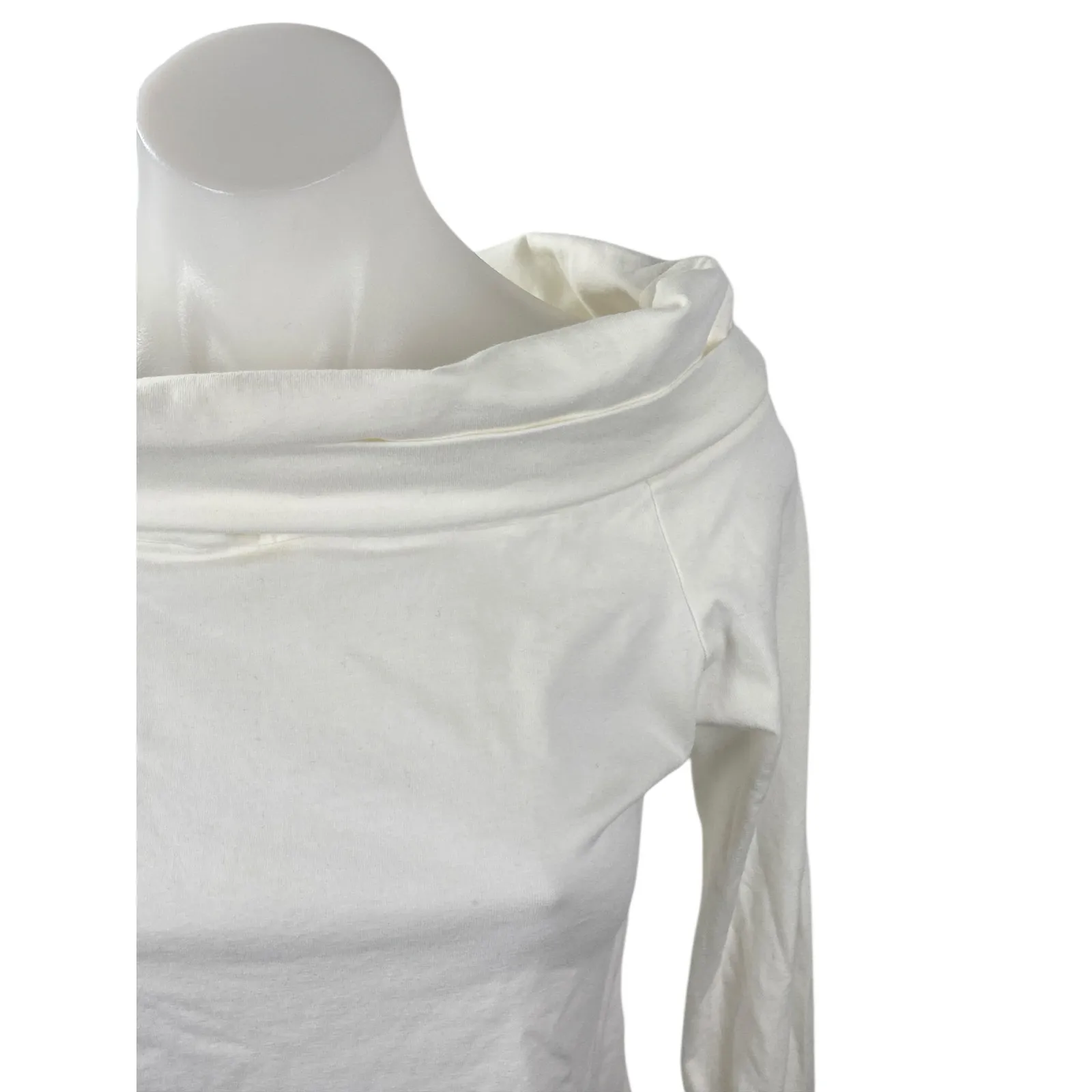 Brandy Melville Women's White Off The Shoulder Long Sleeve Blouse Top Size S - Image 2