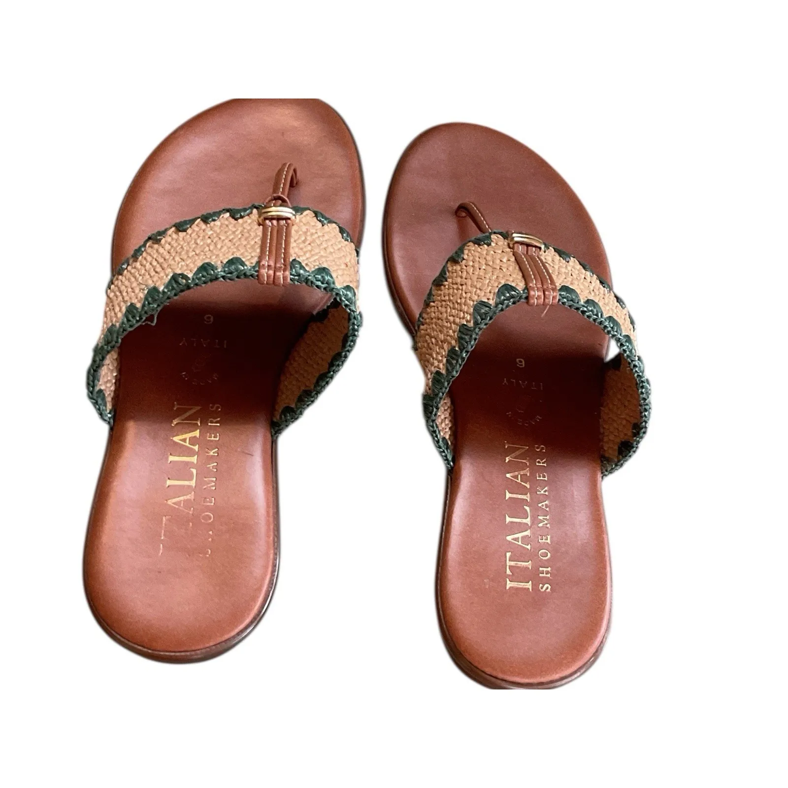 Italian Shoemakers Women's Size 6 Thong Woven Sandals Multicolor Comfort Slip‎ - Image 5