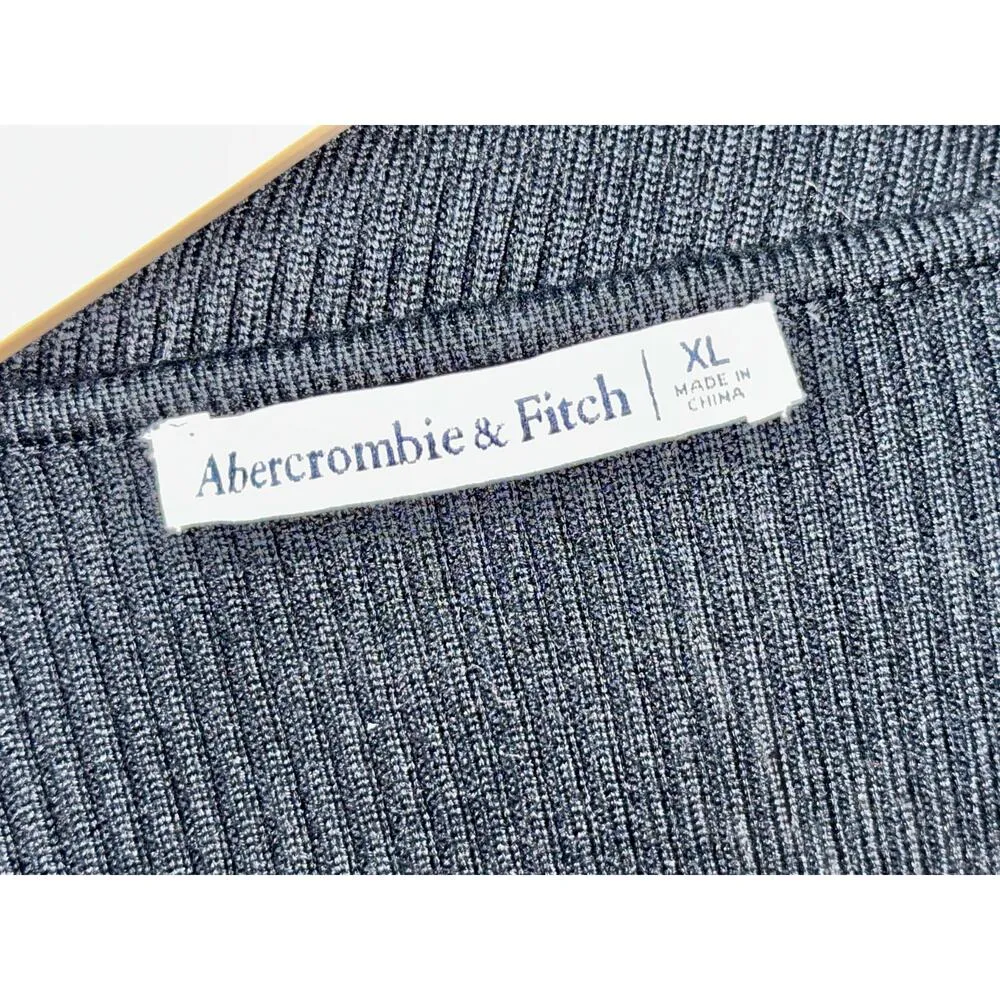 Abercrombie & Fitch Black Ribbed Knit VNeck Long Sleeve Sweater Bodysuit Size XL - Image 3