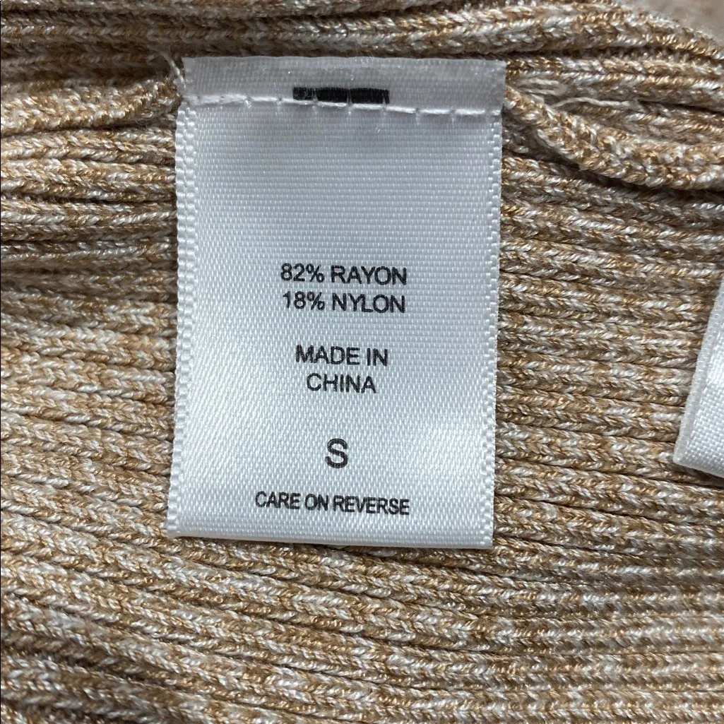 7th Avenue Cozy Ribbed cowl Neck Knit Sweater Color tan/taupe Size Small Tan - Image 10