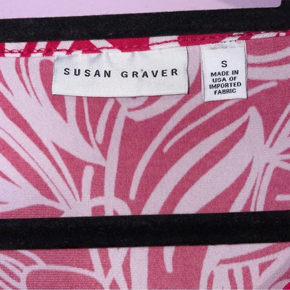 Susan Graver S Floral Tunic Liquid Knit QVC Pink - Image 4