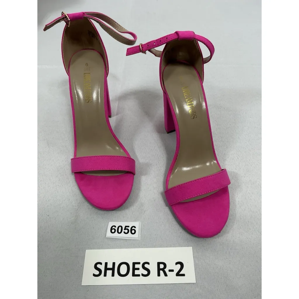 Womans Dream Pairs Strappy Sandals 9 Pink Open Toe Ankle Strap Stacked Heel - Image 3