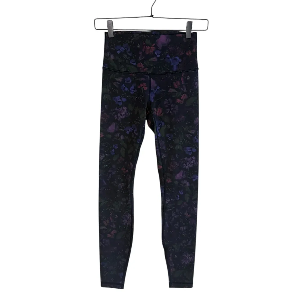 Lululemon Leggings Women’s 4 Wunder Under High Rise Black Floral LW5AOZ - Image 3