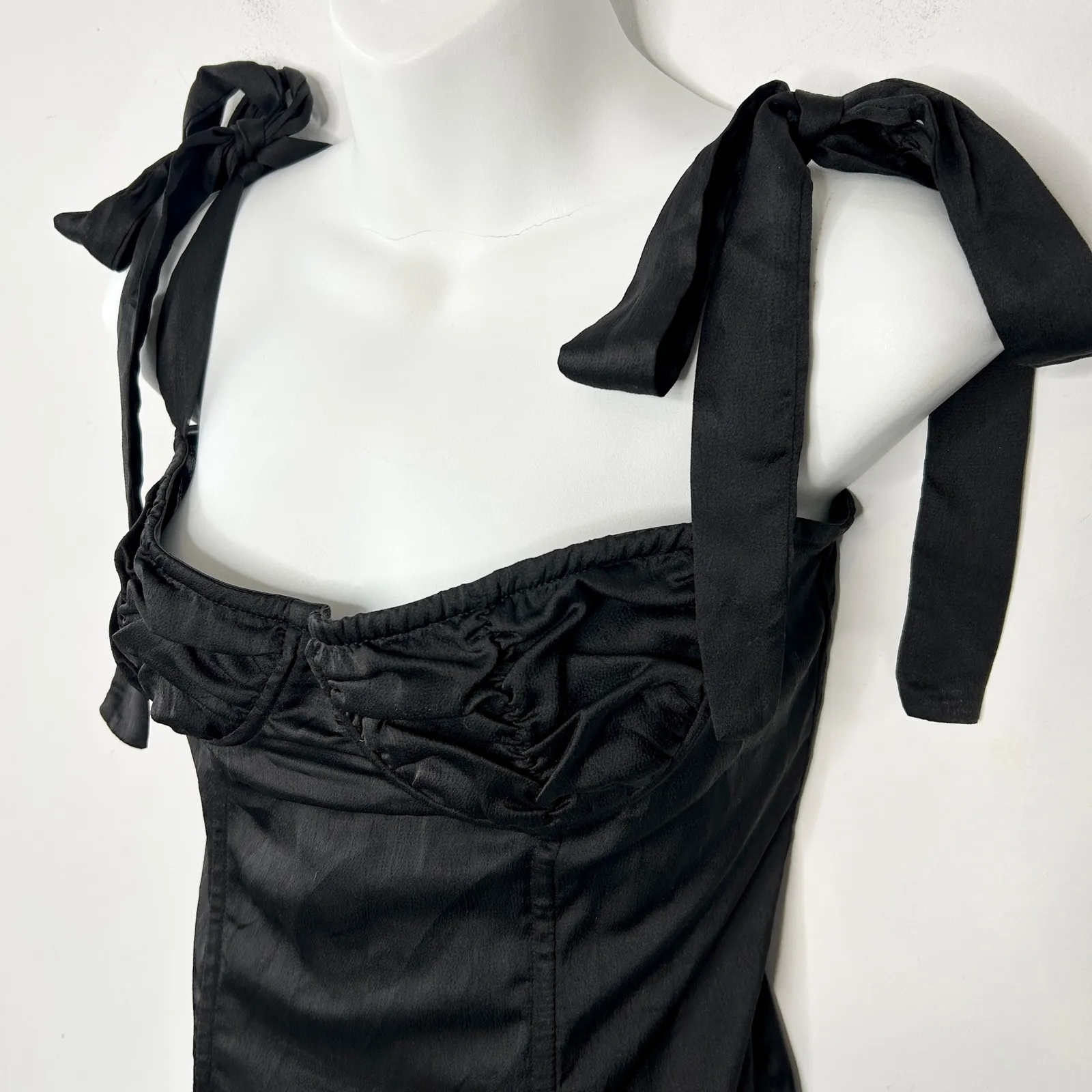 LIONESS Bustier Top Womens Size Medium Satin Balletcore Cyberpunk Whimsical Goth - Image 6