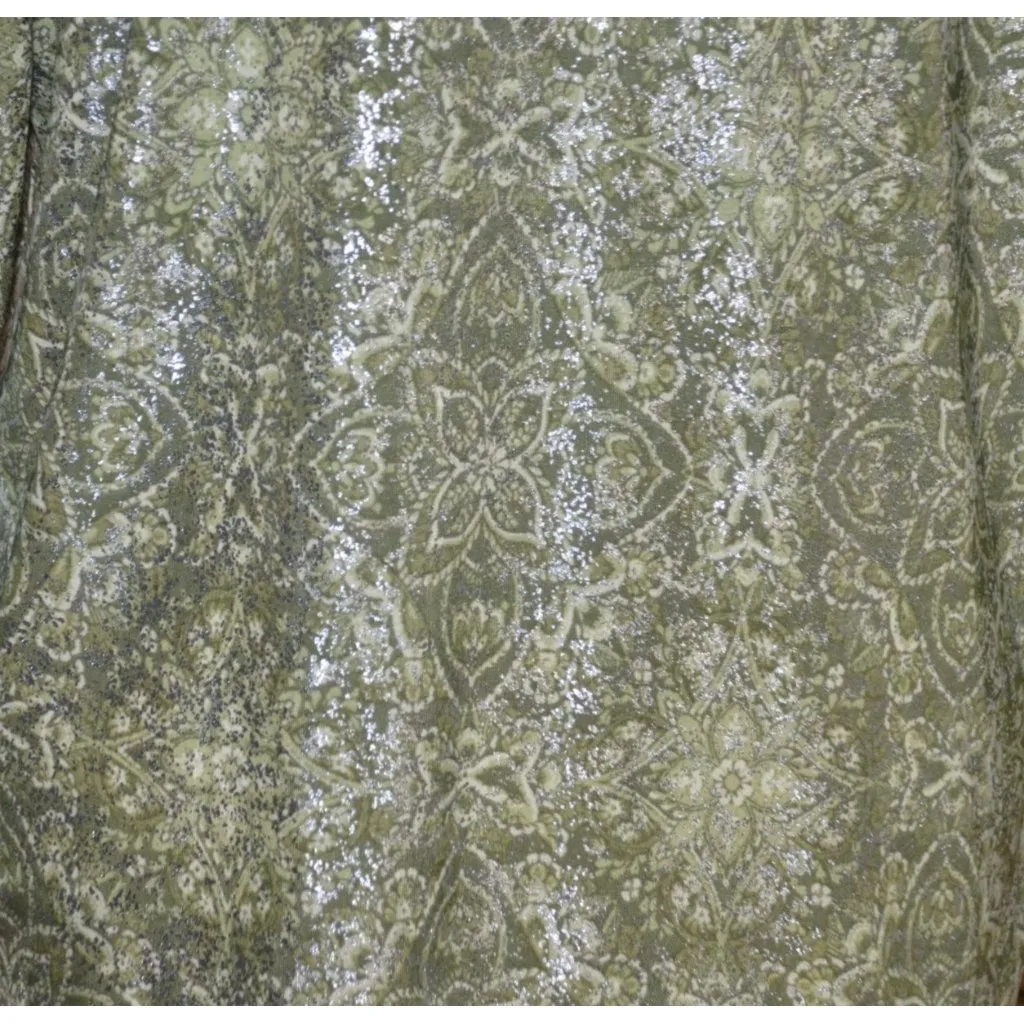 Emily Daniels Ladies Green Metallic Speckled 3/4 Sleeve Blouse Top Size L V - Image 7