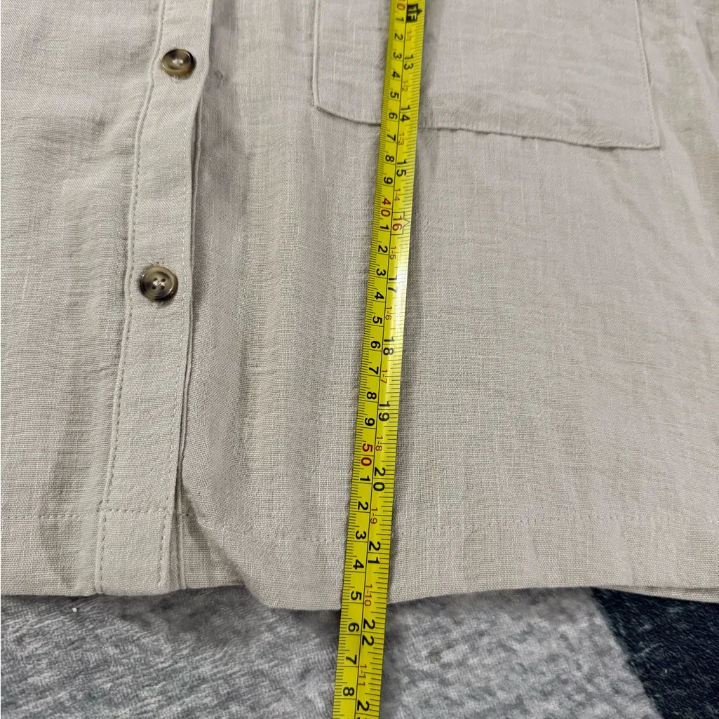 Moa Moa Cream Long Sleeve Button Down Shirt Size XL - Image 13