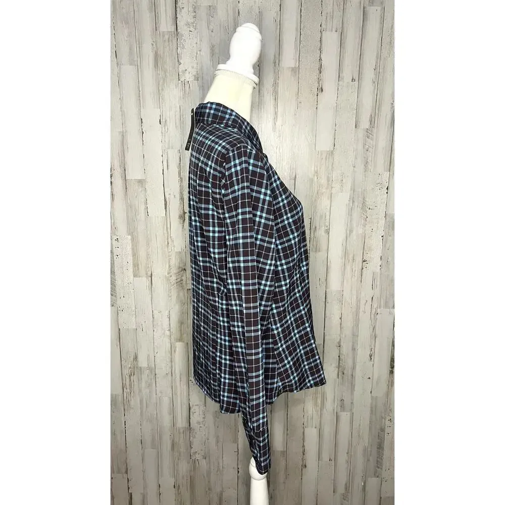 NWT Levi's Women's Plaid Collared Blouse Size‎ Medium Long Sleeve Casual - Image 2