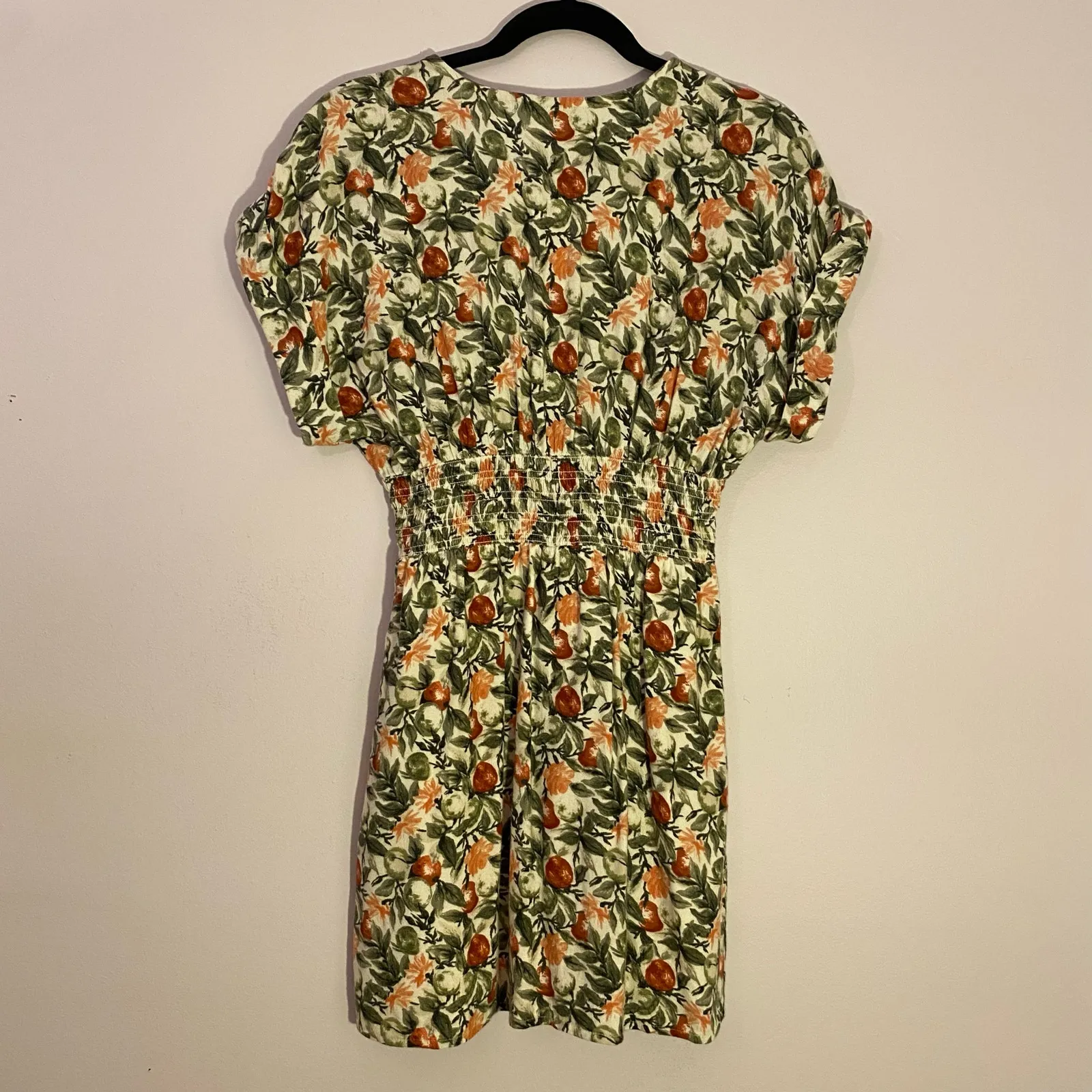 Abercrombie & Fitch Floral Fruit Print Green Red Mini Dress Women's size Small - Image 8
