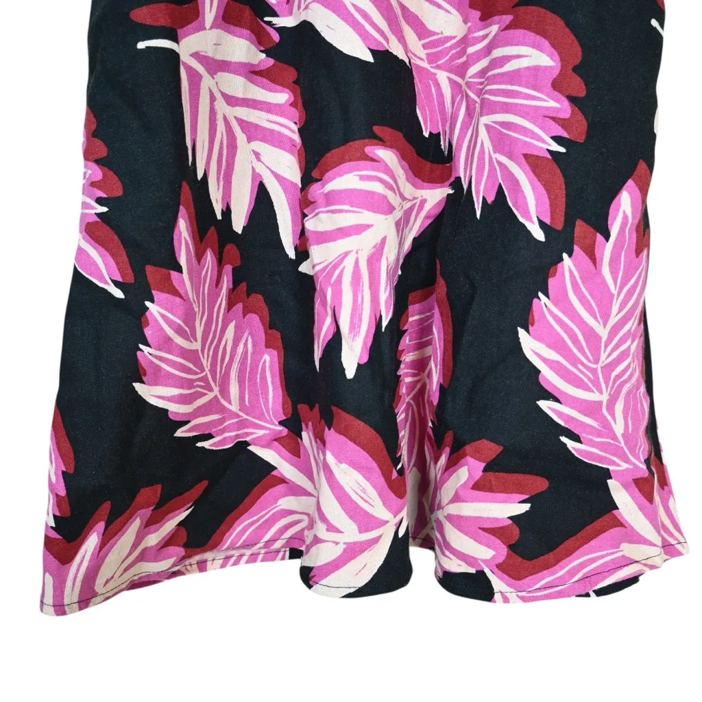 Who What Wear Women's XS Tropical Puff Sleeve Linen Dress - Image 9