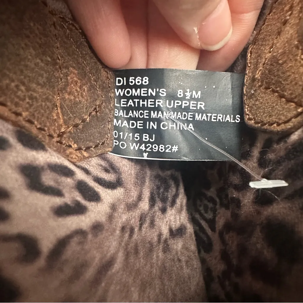 Dingo Brown Leather Country Western Bootie Metal Medallions Embellishments - Image 6