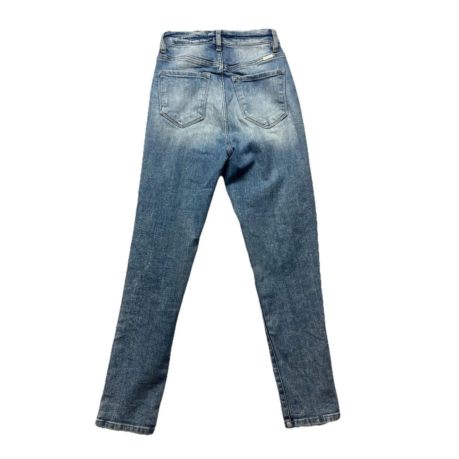 Kancan Baggy Fit Stretch Jeans Hi Rise Button Fly Acid Wash Maha Women’s Size 25 Blue - Image 5