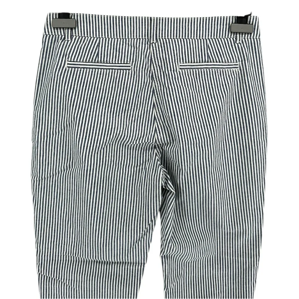 Boden Railroad Stripe Cropped Cuffed Pants Jeans size 6 Regular NWT Blue - Image 4