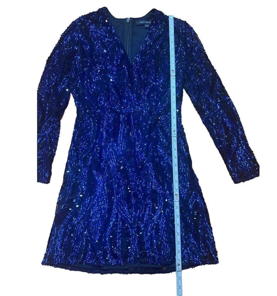 French Connection Deniz Embellished Mini Dress in color Surf The Web sz 6 - Image 8