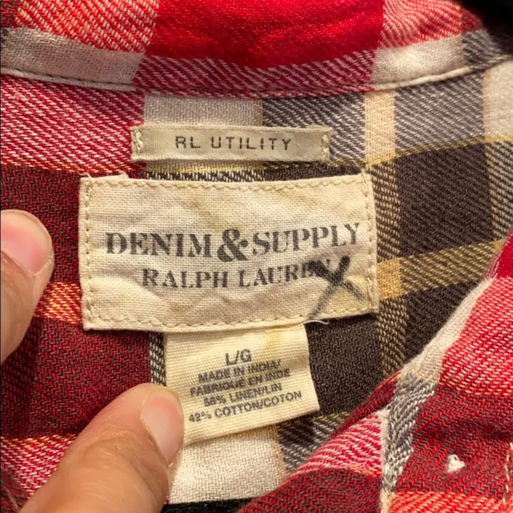 Denim & Supply RL  red plaid flannel button down - Image 3