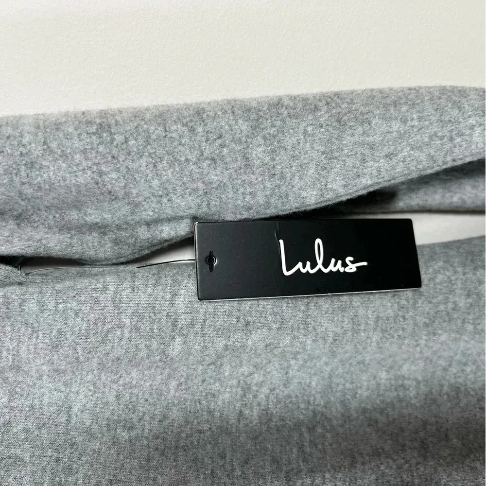 Lulus Womens Cinch Side Shirt Gray Long Sleeve Blouse Stretch Soft Bow Small NWT - Image 8