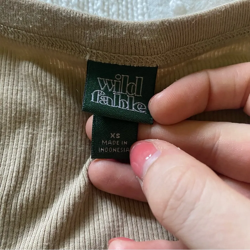 halter button up tank top tan brown - Image 3