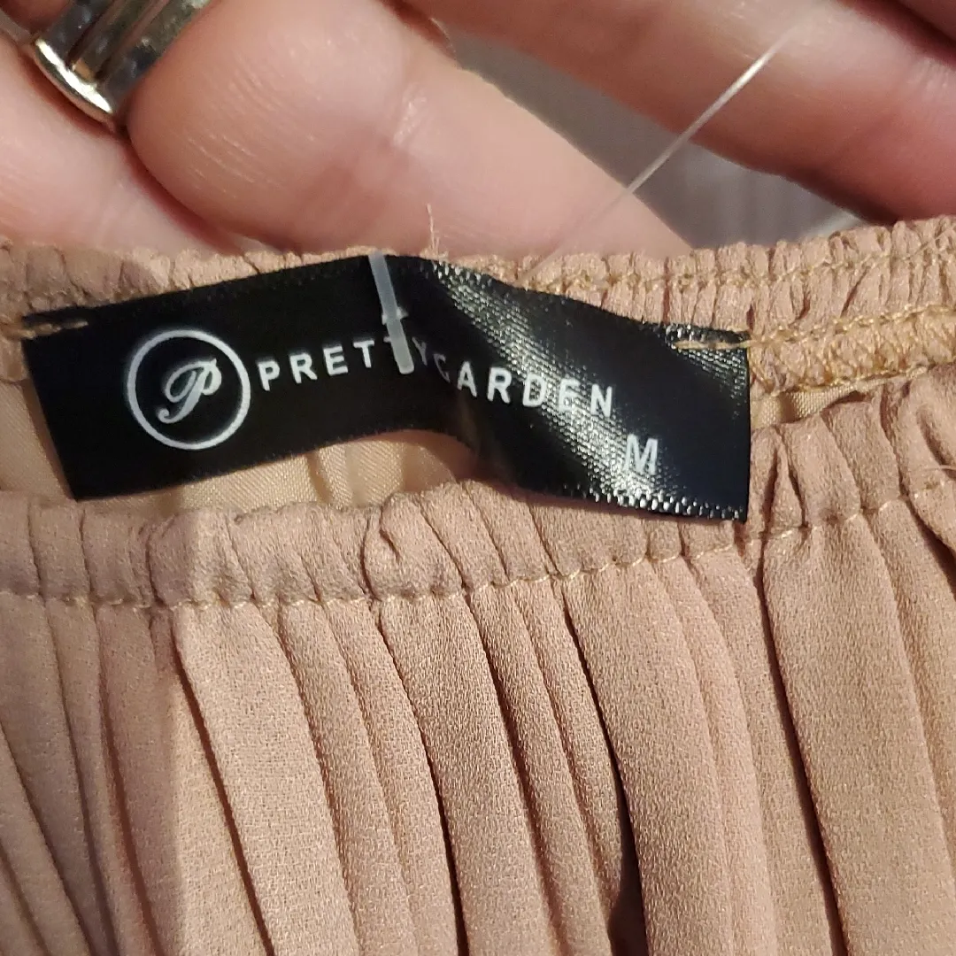 PRETTYGARDEN Chic Layered Tan Romper - Image 2