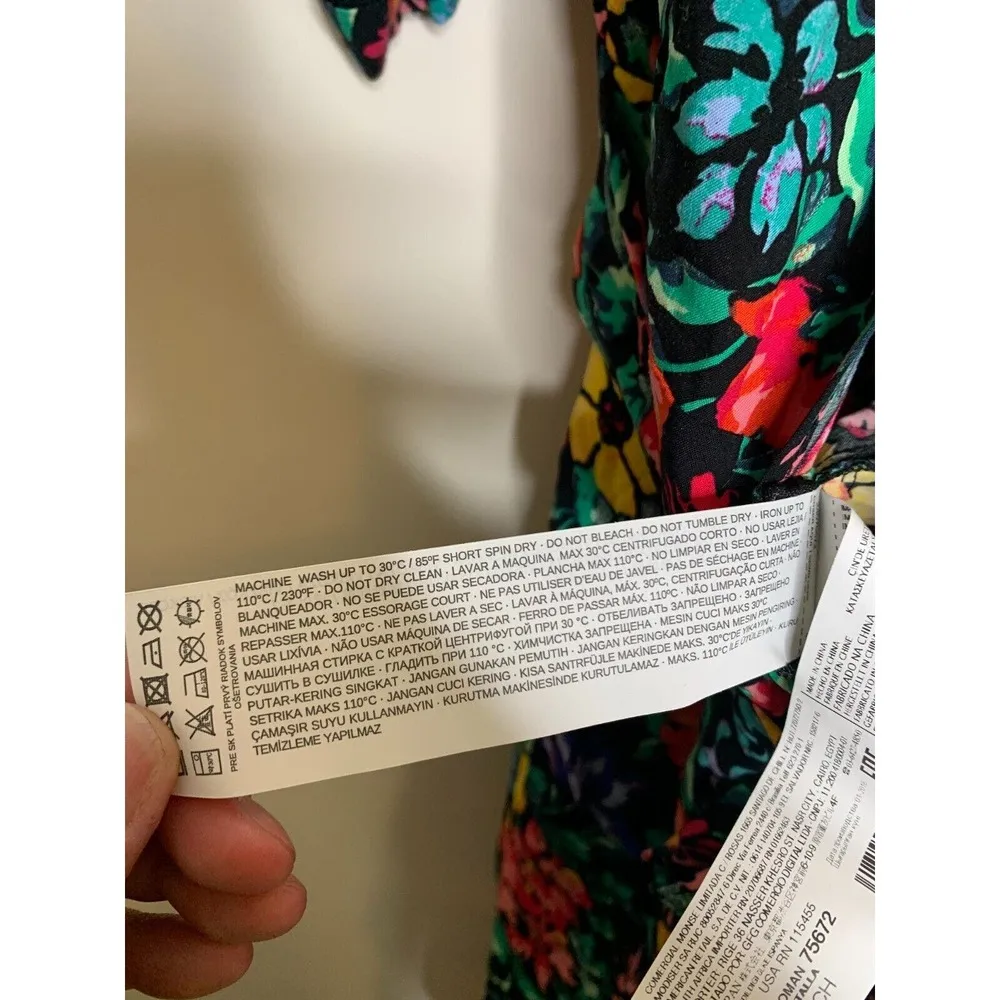 MNG Casual Womens Romper Size 4 Floral Print Body Suit Cloth Buttons Open Back - Image 11