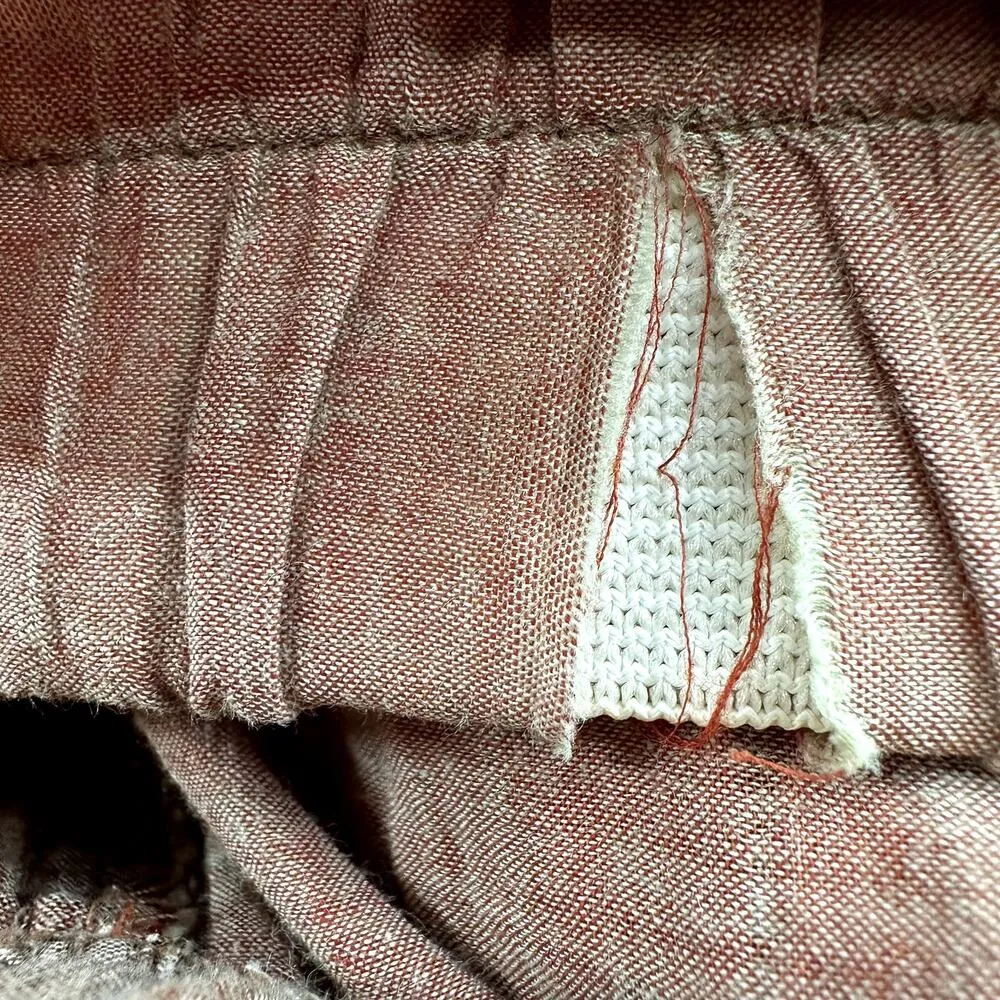 CP Shades Wide Leg Pants Elastic Waist Pull On Breathable 100% Cotton Brown M - Image 7