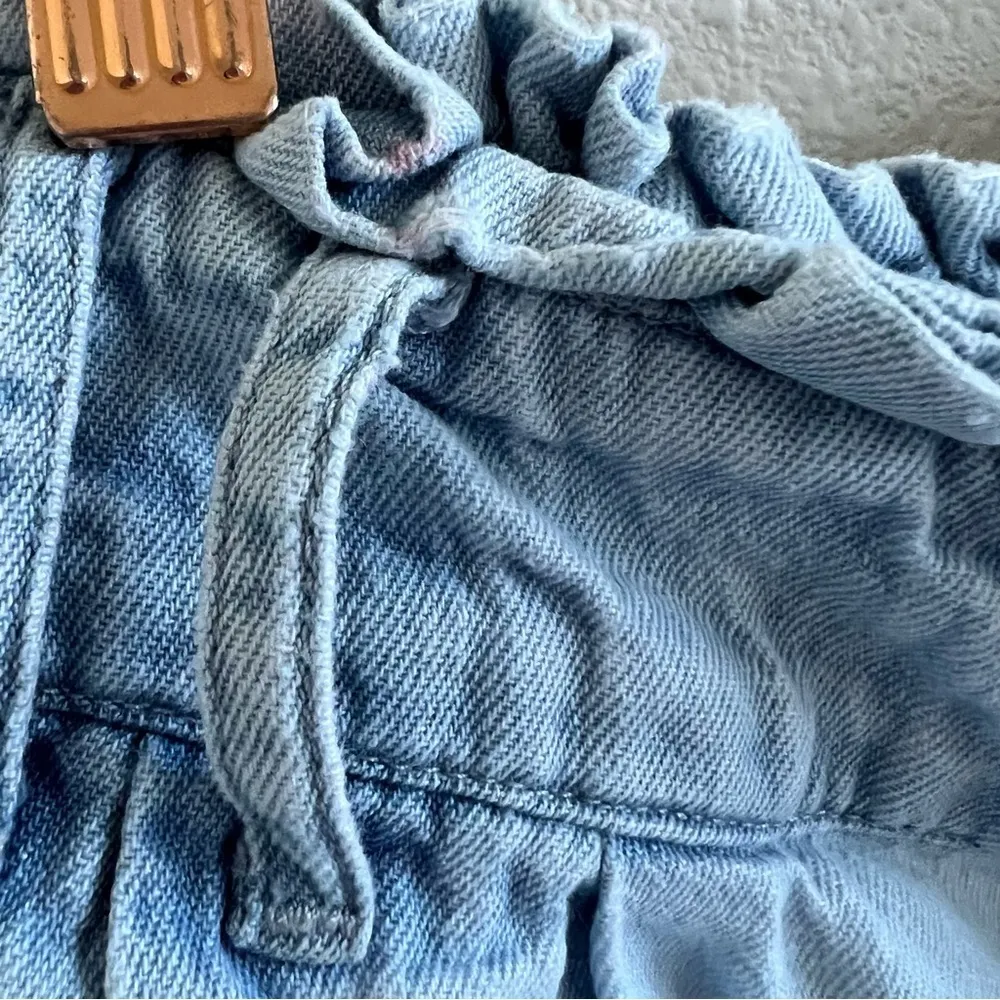 American Eagle Pull On Paperbag Chambray Pants 100% Cotton Small - Image 6