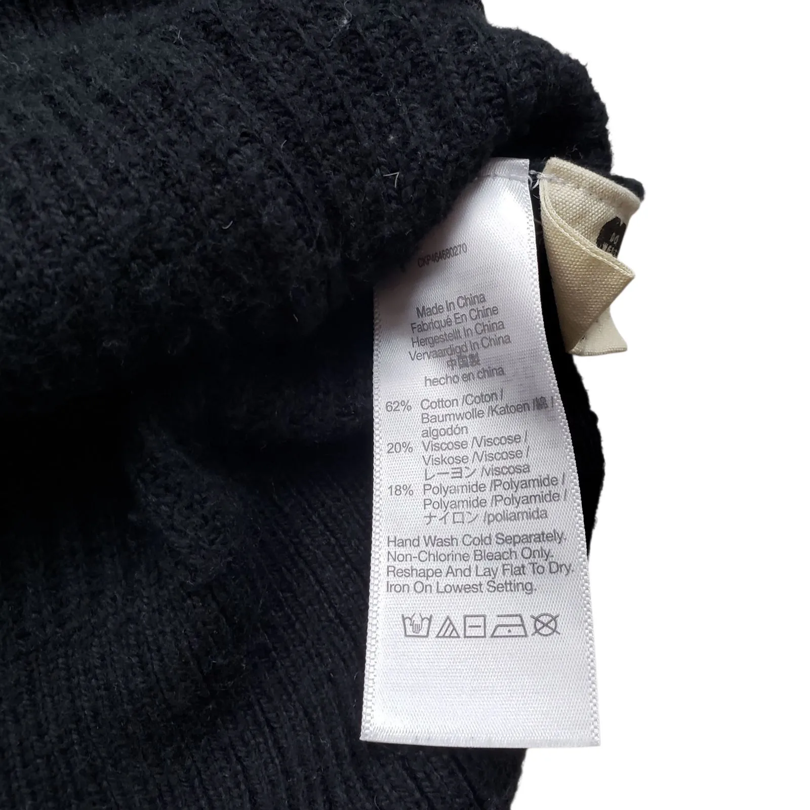 Madewell Patch Pocket Pullover Sweater Womens Medium Black Knit - Image 5