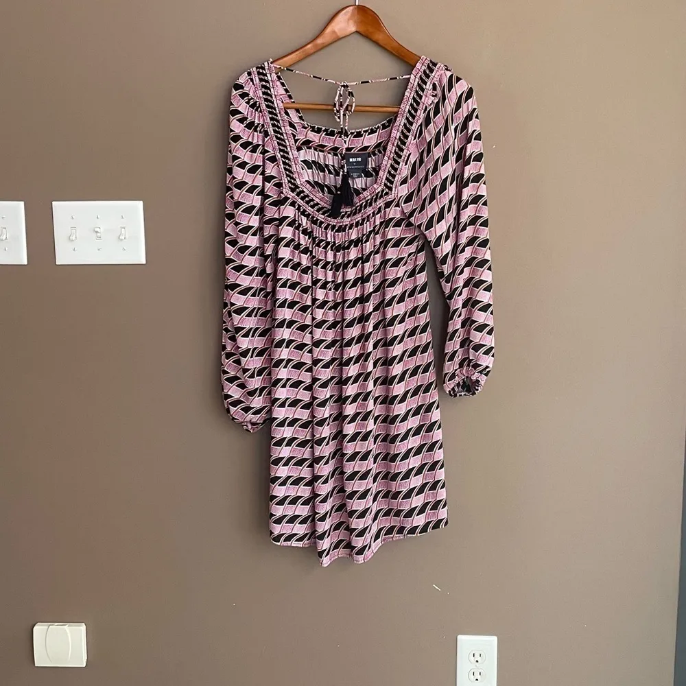 Maeve by Anthropologie Adrienne Tunic Dress in Pink Black Size Extra Small‎ - Image 5