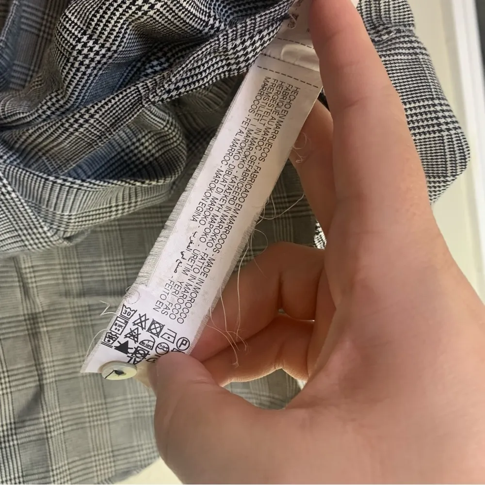 Zara Oversized Button Up Plaid Shirt  Twisted Hem Size XS - Image 10