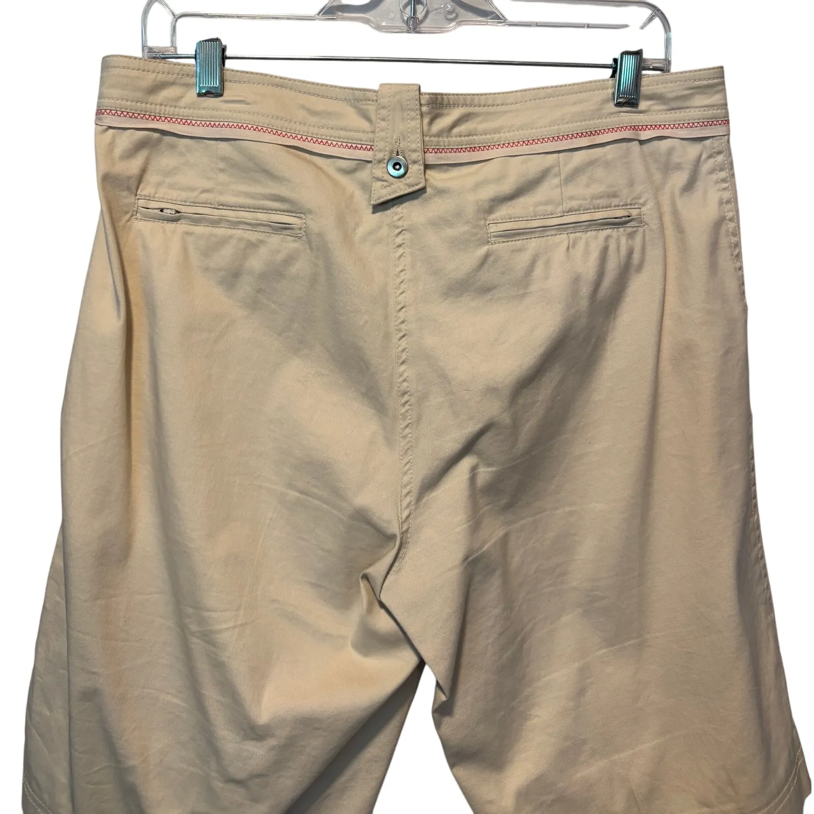 Cache 2 pc Top Vest City Walking Bermuda Safari Short Beige Red Stitching $206 - Image 15